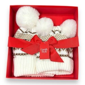 CHARTER CLUB Women's Mommy & Me Fair Isle Beanies Set Beige